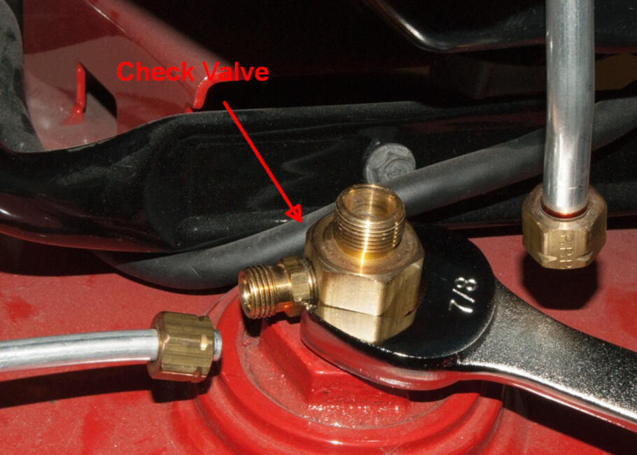 air compressor check valve location